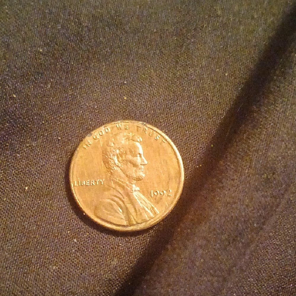 Vintage 1992 Penny No Mint Mark Double Die